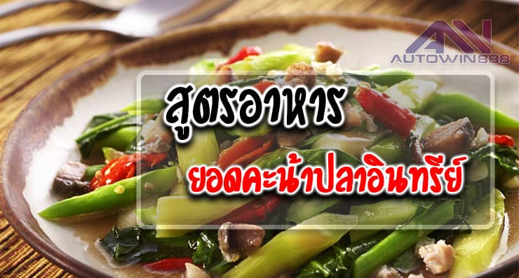 Food recipes Kale fish ยอดคะน้าปลาอินทรีย์